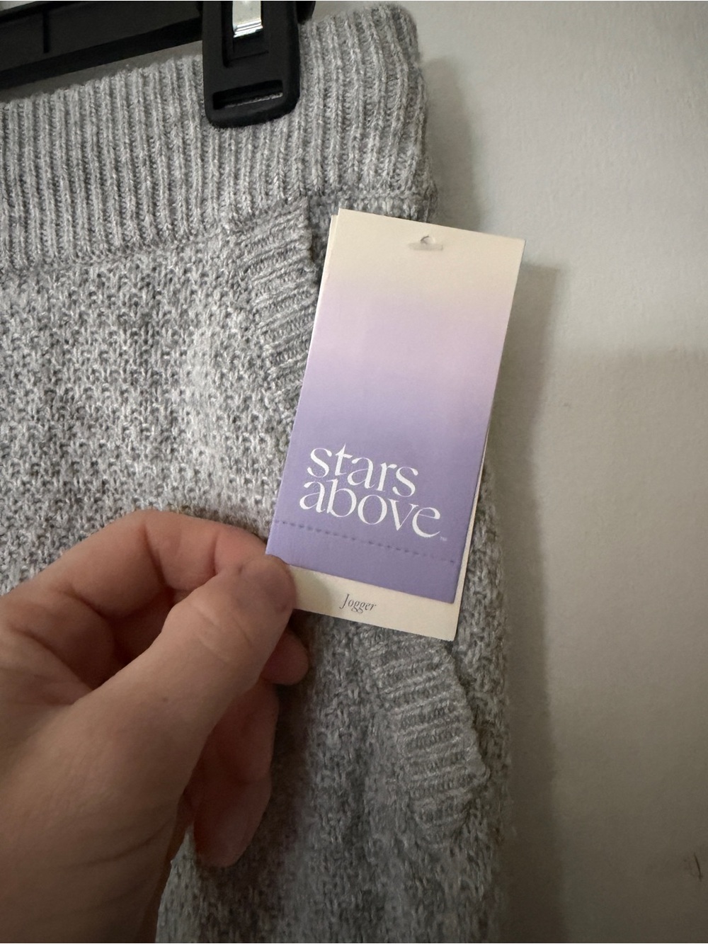 NWT Stars Above Light Gray Knit Henley Sweater & Jogger Set, Size XS/S - Picture 5 of 7